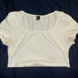 white crop top